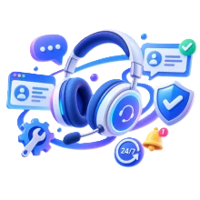 Customer support headset illustration